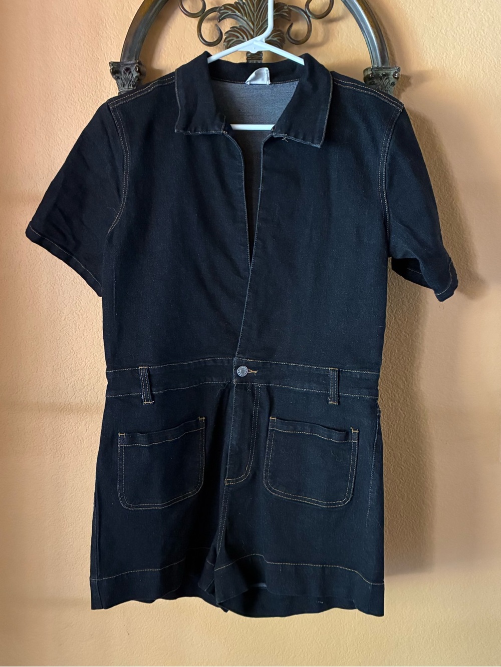 Blue Buttercup Jean Romper